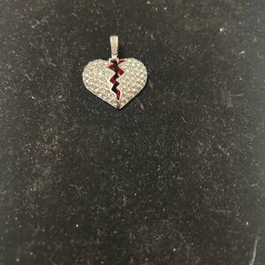 Heart-Shaped Silver and Red Pendant